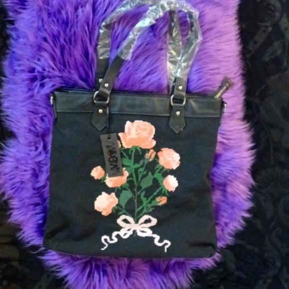 WIDOW Handbags - DOLLSKILL WIDOW  SHADOWS BLOOM TAPESTRY ZIP CLOSURE BAG